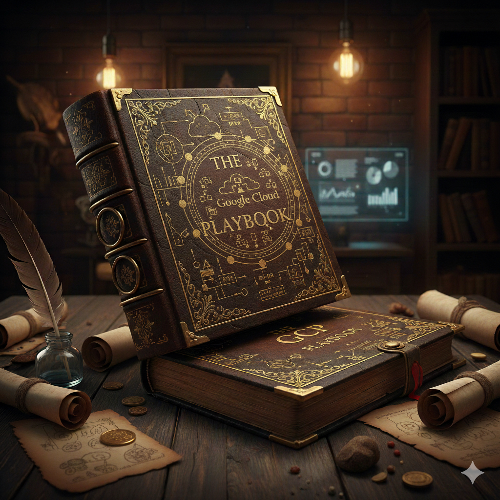 The GCP Playbook cover - comprehensive guide to Google Cloud Platform deployment, infrastructure, and operations